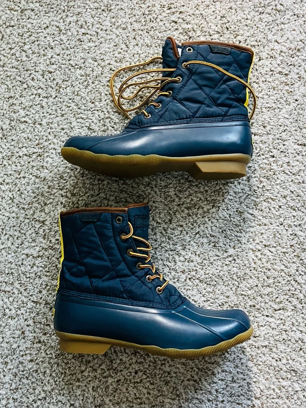 Sperry Top-Sider Men's Saltwater Quilted Nylon Duck Boots Navy Size 10